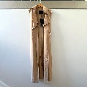 NWT Sleeveless Open Front Trench Coat - Size XS
